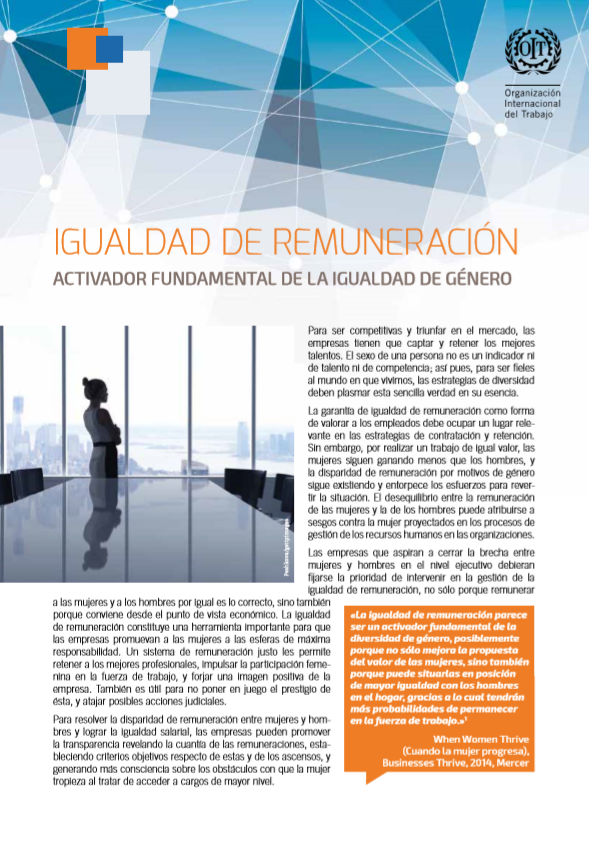 Igualdad de remuneración – Activador fundamental de la igualdad de género